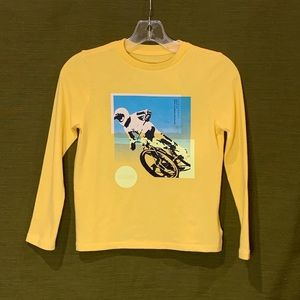 Boys GAP yellow long sleeve PRO BMX graphic tee sz S